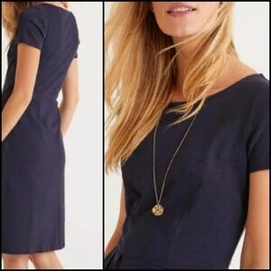 TALBOTS Navy Short Sleeve Knit Sheath Dress 2.